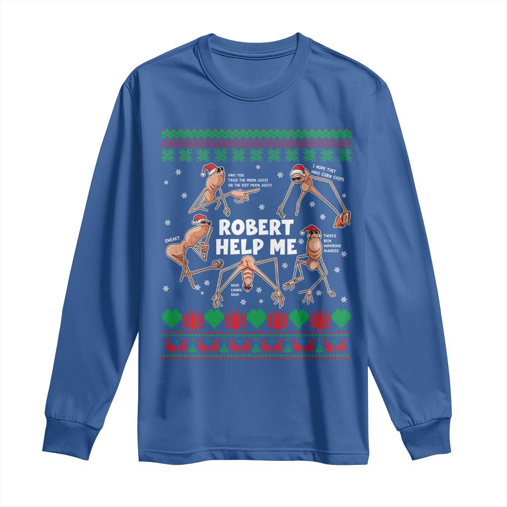 Marcus The Worm Christmas Meme Long Sleeve Shirt TS14 Royal Blue Print Your Wear