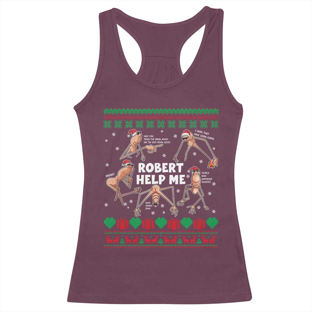 Marcus The Worm Christmas Meme Racerback Tank Top TS14 Maroon Print Your Wear