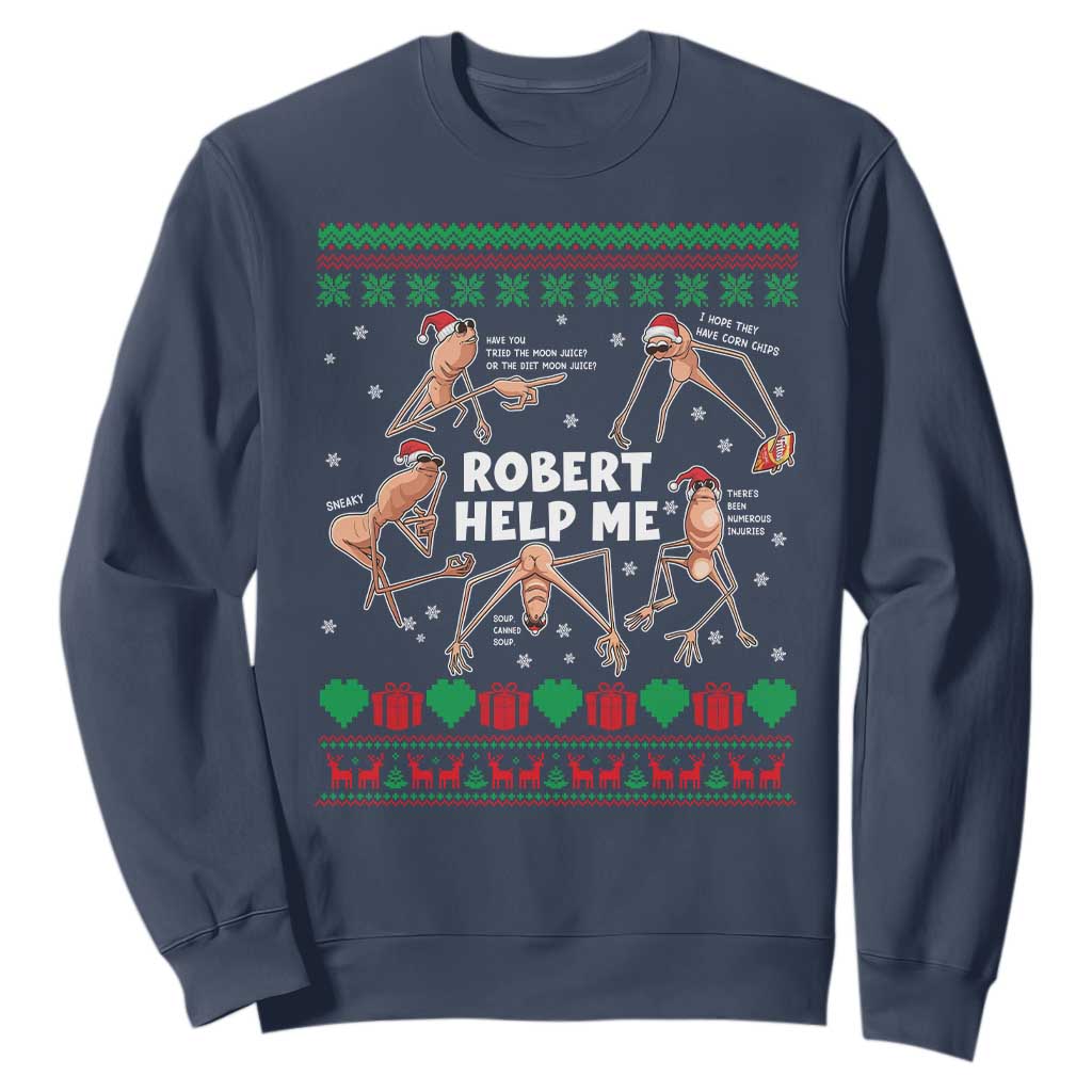 Marcus The Worm Christmas Meme Sweatshirt TS14 Navy Print Your Wear