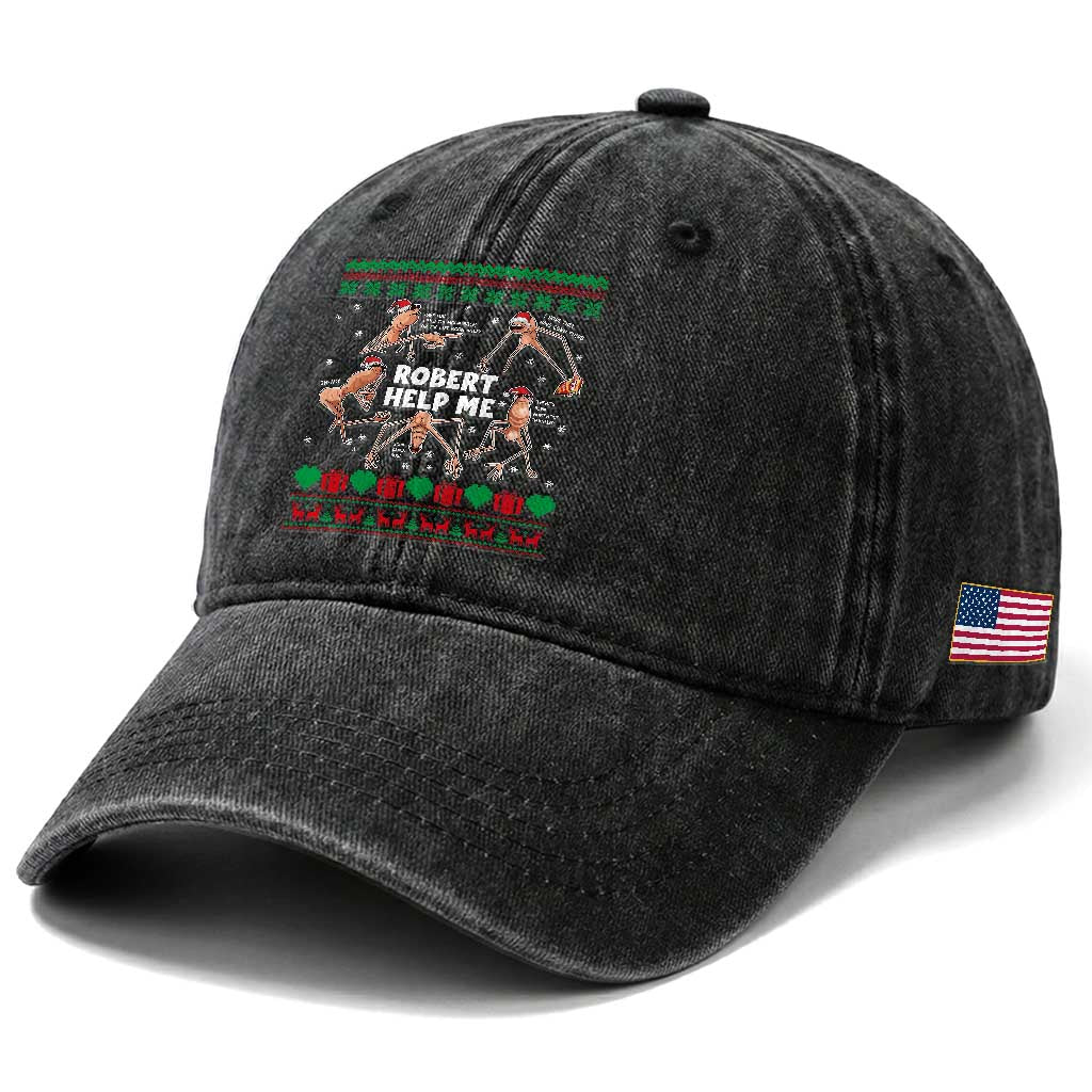 Marcus The Worm Robert Meme Christmas Washed Cotton Baseball Cap TS14 Print Your Wear