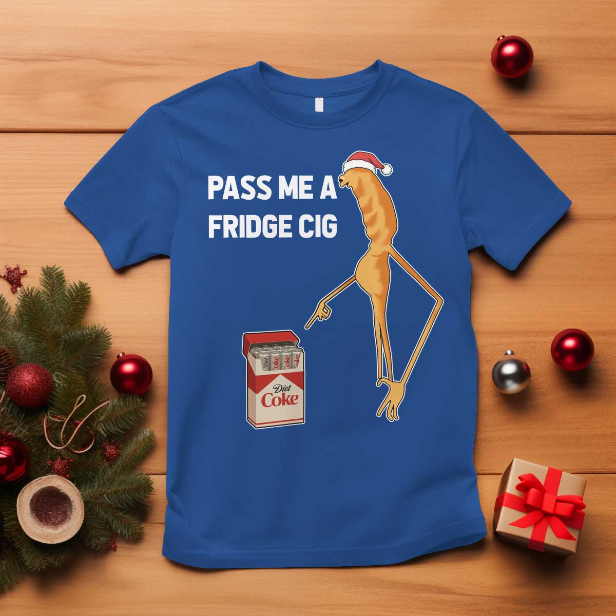 Marcus The Worm Christmas Meme T Shirt Pass Me A Fridge Cig TS14 Royal Blue Print Your Wear