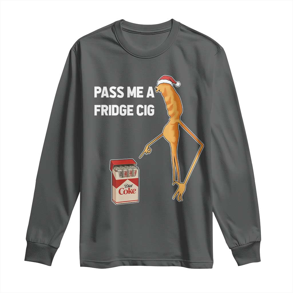 Marcus The Worm Christmas Meme Long Sleeve Shirt Pass Me A Fridge Cig TS14 Dark Heather Print Your Wear