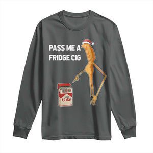 Marcus The Worm Christmas Meme Long Sleeve Shirt Pass Me A Fridge Cig TS14 Dark Heather Print Your Wear