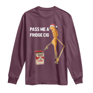 Marcus The Worm Christmas Meme Long Sleeve Shirt Pass Me A Fridge Cig TS14 Maroon Print Your Wear