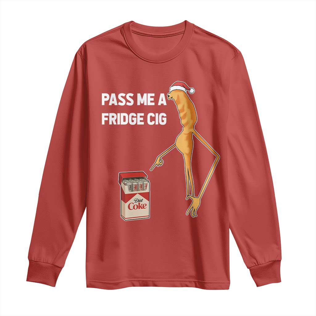 Marcus The Worm Christmas Meme Long Sleeve Shirt Pass Me A Fridge Cig TS14 Red Print Your Wear