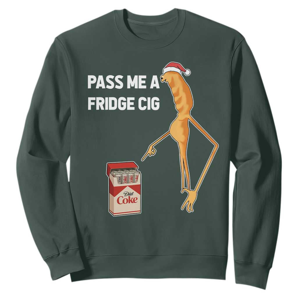 Marcus The Worm Christmas Meme Sweatshirt Pass Me A Fridge Cig TS14 Dark Forest Green Print Your Wear