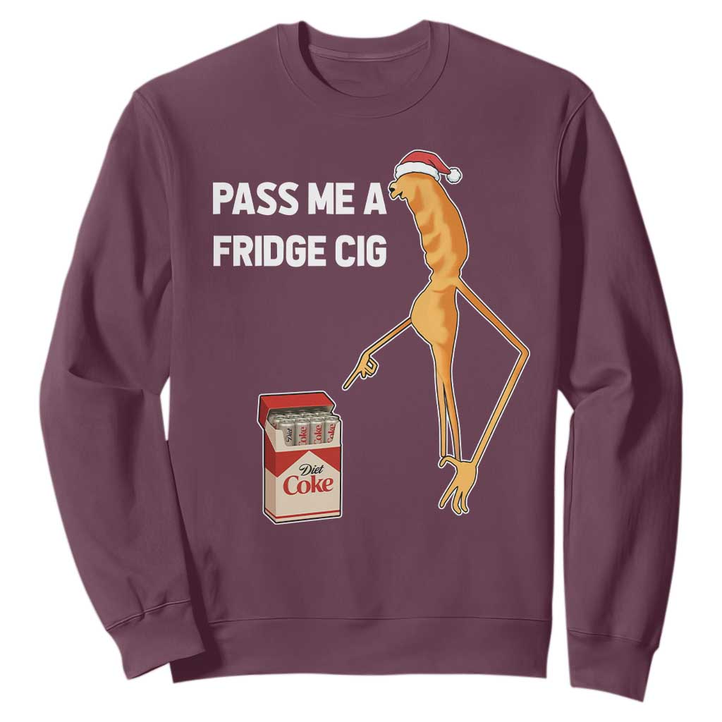 Marcus The Worm Christmas Meme Sweatshirt Pass Me A Fridge Cig TS14 Maroon Print Your Wear