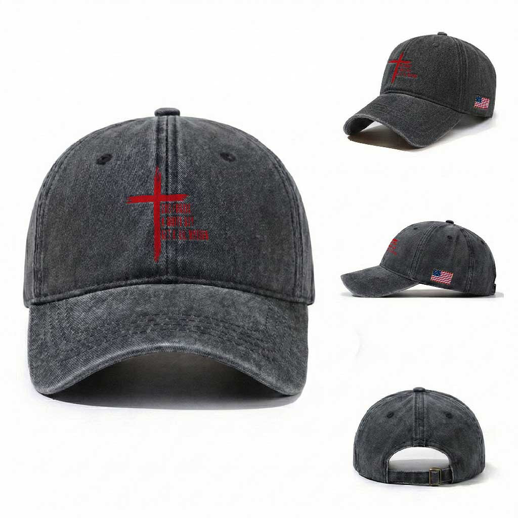 God Forbid A White Boy Get A Lil Motion Washed Cotton Baseball Cap Funny Christian Quote Meme TS14 Washed Cap Universal Fit Dark Gray Print Your Wear