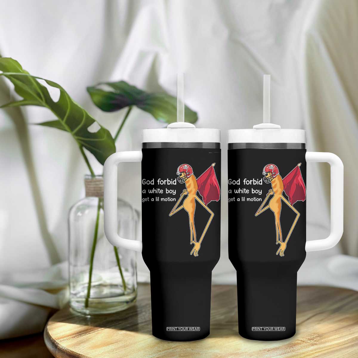 God Forbid A White Boy Get A Lil Motion Tumbler With Handle Marcus The Worm Robert Meme Cosplay TS14 Print Your Wear