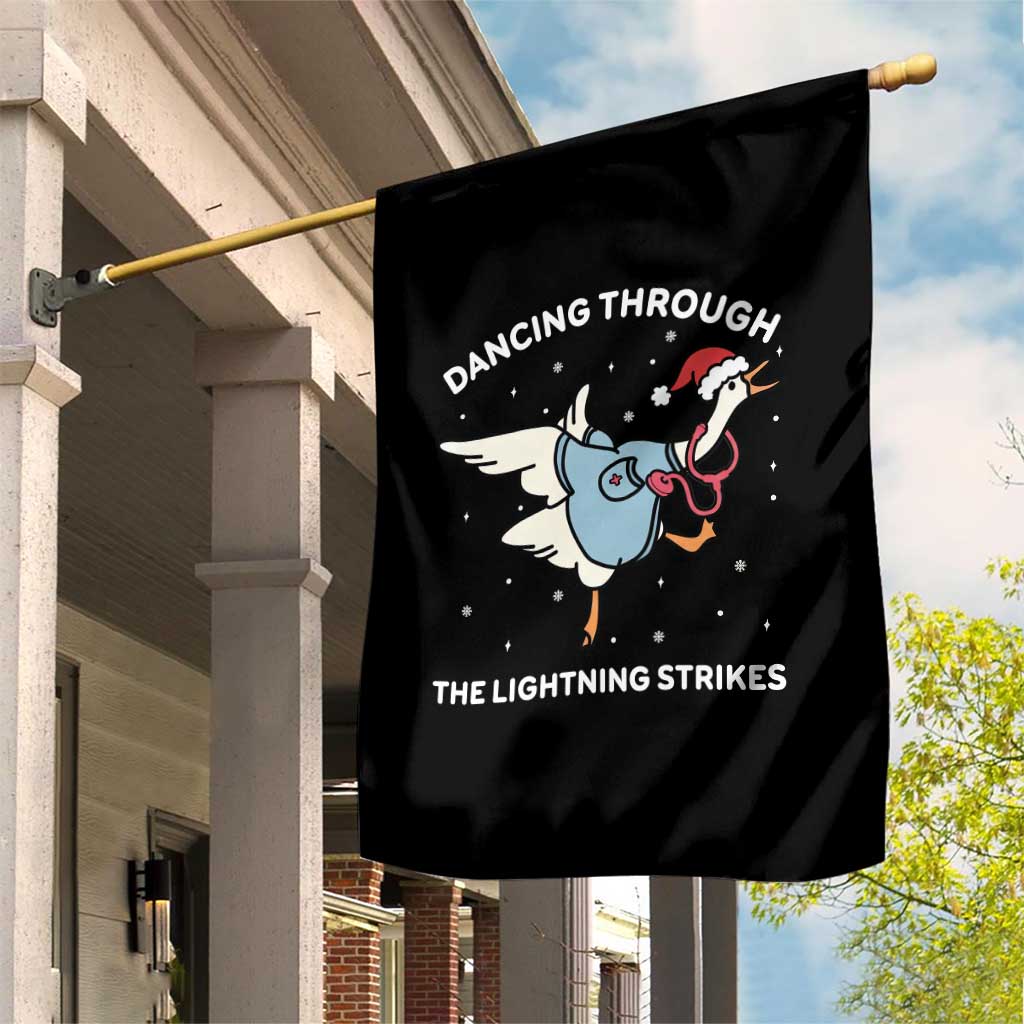 Christmas Goose Nurse Garden Flag Dancing Through The Lightning Strikes TS14 Print Your Wear