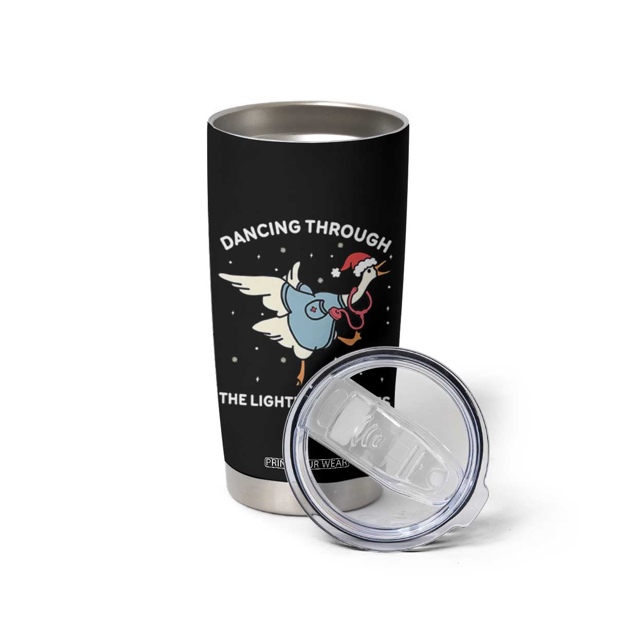 Christmas Goose Nurse Tumbler Cup Dancing Through The Lightning Strikes TS14 Print Your Wear