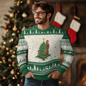 Marcus The Worm Meme Funny Xmas Ugly Christmas Sweater TS14 Beige Green Print Your Wear