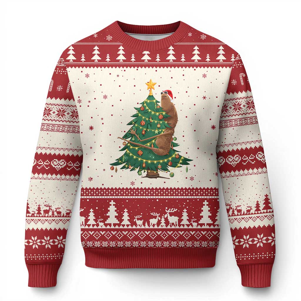 Marcus The Worm Meme Funny Xmas Ugly Christmas Sweater TS14 Beige Red Print Your Wear