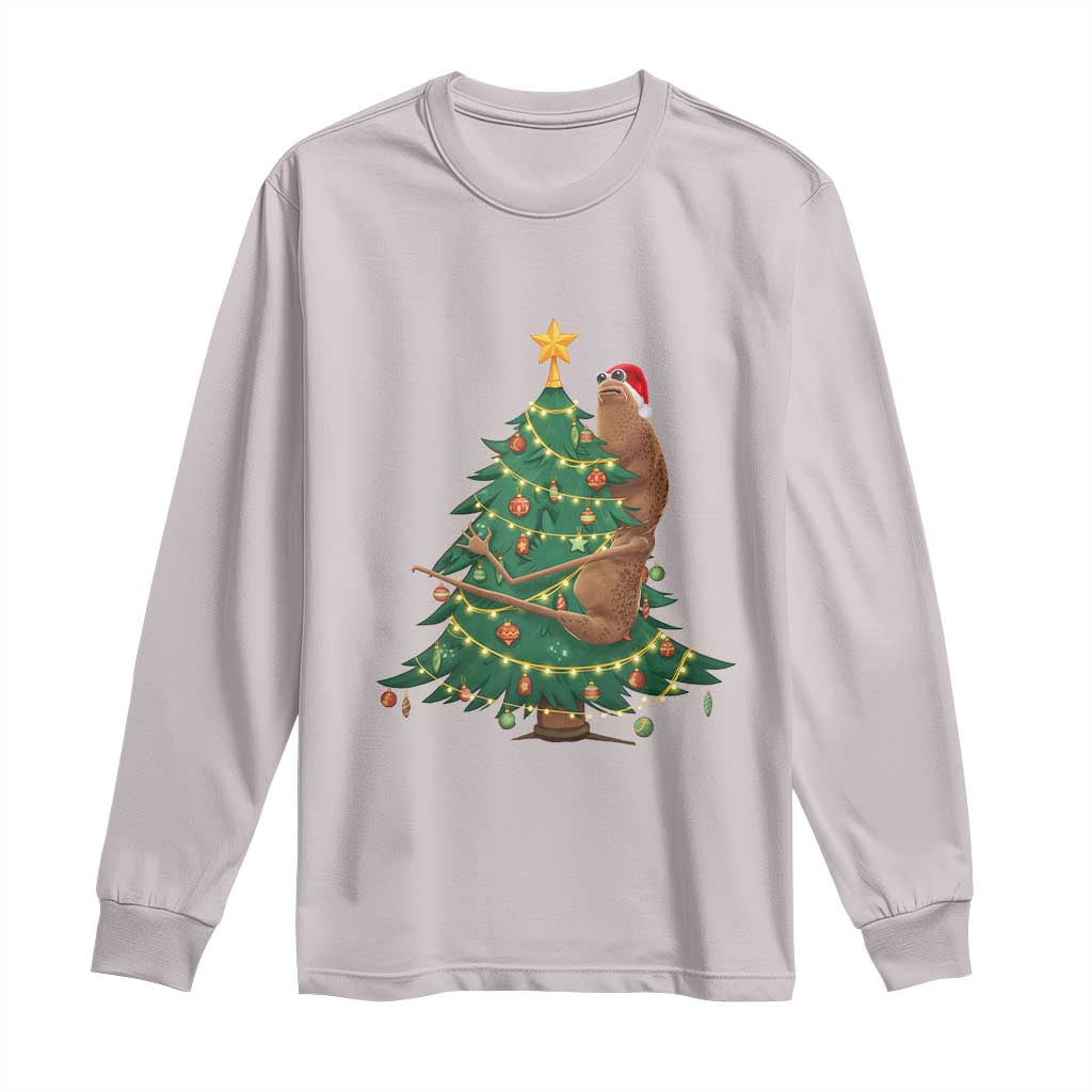 Marcus The Worm Meme Funny Christmas Long Sleeve Shirt TS14 Ice Gray Print Your Wear