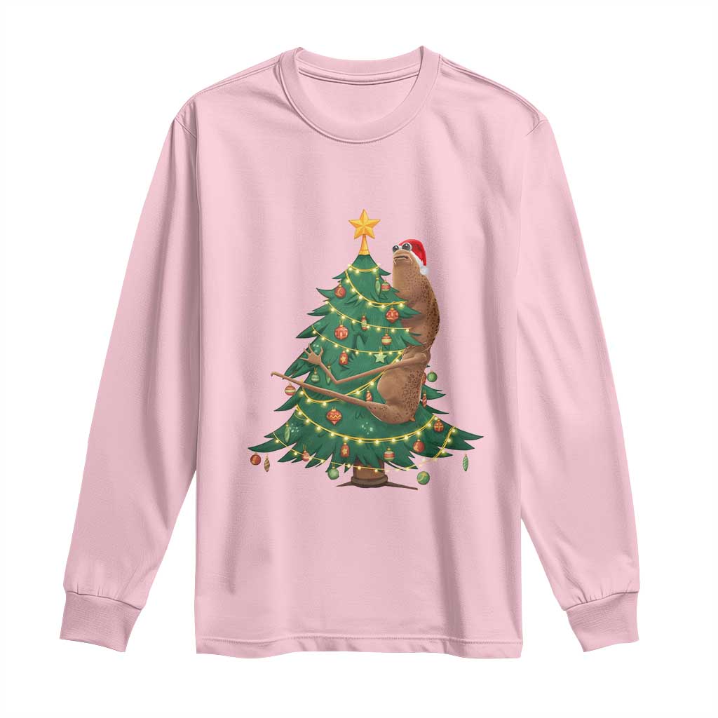 Marcus The Worm Meme Funny Christmas Long Sleeve Shirt TS14 Light Pink Print Your Wear