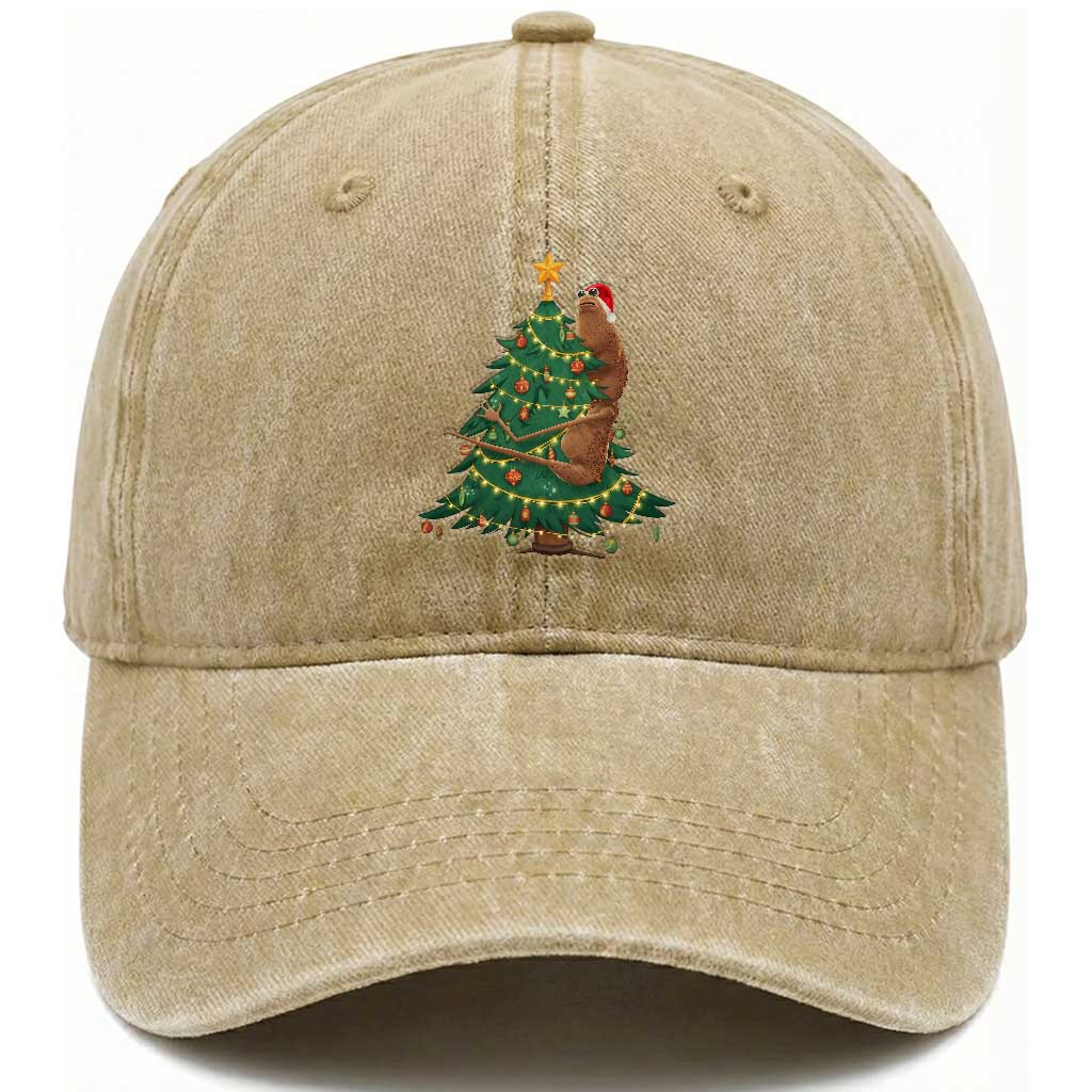 Marcus The Worm Robert Meme Funny Christmas Washed Cotton Baseball Cap TS14 Washed Cap Universal Fit Khaki Print Your Wear
