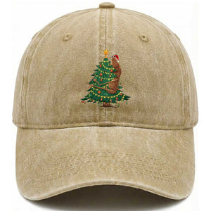 Marcus The Worm Robert Meme Funny Christmas Washed Cotton Baseball Cap TS14 Washed Cap Universal Fit Khaki Print Your Wear
