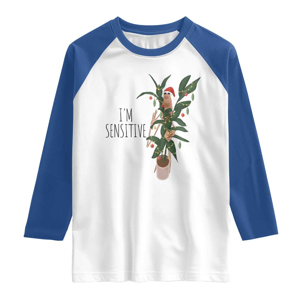 Marcus The Worm Christmas Meme Raglan Shirt I Am Sensitive TS14 White Royal Print Your Wear