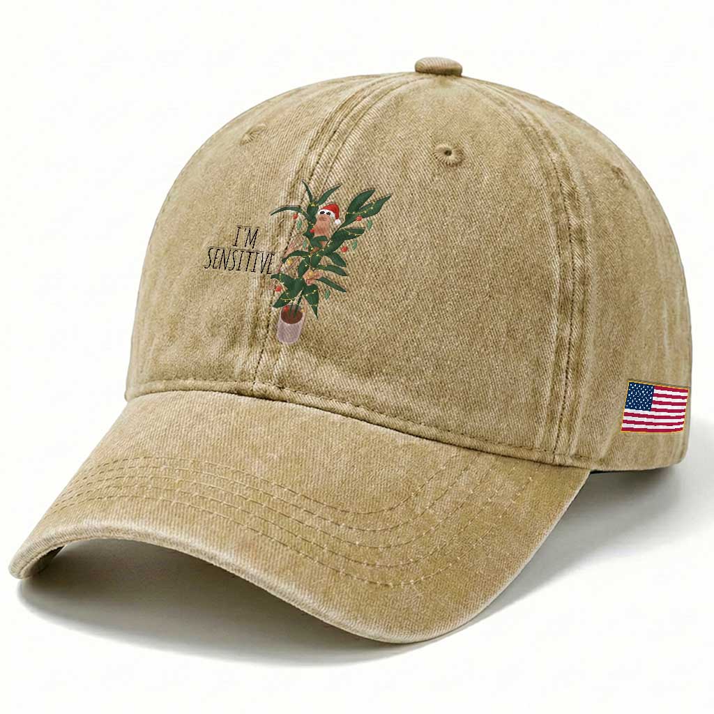 Marcus The Worm Robert Christmas Meme Washed Cotton Baseball Cap I Am Sensitive TS14 Print Your Wear