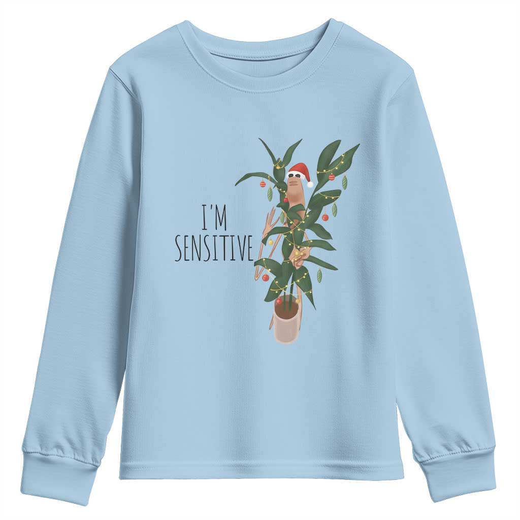 Marcus The Worm Christmas Meme Youth Sweatshirt I Am Sensitive TS14 Light Blue Print Your Wear