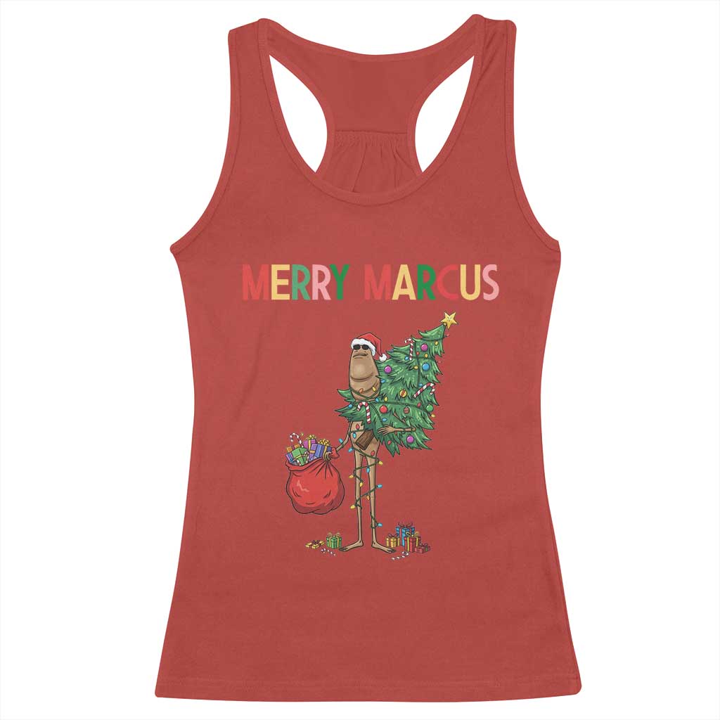 Marcus The Worm Christmas Meme Racerback Tank Top TS14 Red Print Your Wear