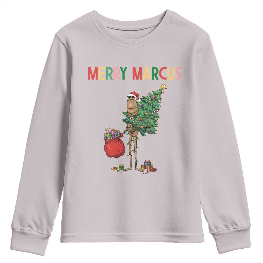 Marcus The Worm Christmas Meme Youth Sweatshirt TS14 Ice Gray Print Your Wear