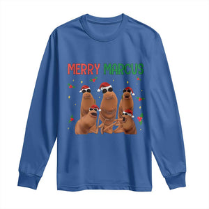 Marcus The Worm Christmas Meme Long Sleeve Shirt Funny Brain Rot Gen Z Xmas TS14 Royal Blue Print Your Wear