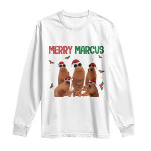 Marcus The Worm Christmas Meme Long Sleeve Shirt Funny Brain Rot Gen Z Xmas TS14 White Print Your Wear