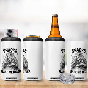 Funny Groundhog Eating Pizza 4 in 1 Can Cooler Tumbler Snacks Make Me Nicer TS14 Print Your Wear
