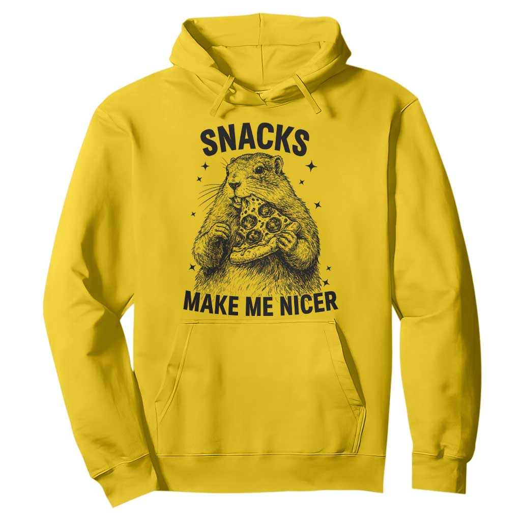 Funny Groundhog Eating Pizza Hoodie Snacks Make Me Nicer TS14 Daisy Print Your Wear