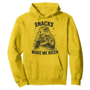 Funny Groundhog Eating Pizza Hoodie Snacks Make Me Nicer TS14 Daisy Print Your Wear