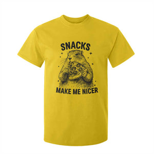 Funny Groundhog Eating Pizza T Shirt For Kid Snacks Make Me Nicer TS14 Daisy Print Your Wear
