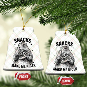 Funny Groundhog Eating Pizza Ceramic Ornament Snacks Make Me Nicer TS14 Print Your Wear