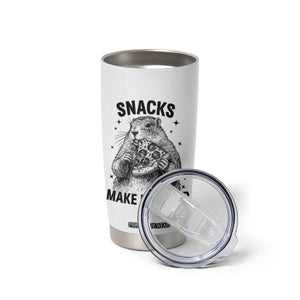 Funny Groundhog Eating Pizza Tumbler Cup Snacks Make Me Nicer TS14 Print Your Wear