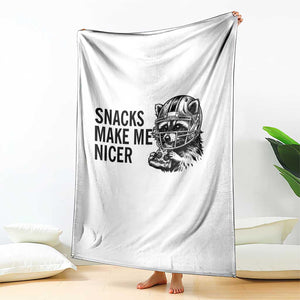 Funny Raccoon Eating Pizza Throw Blanket Snacks Make Me Nicer TS14 Print Your Wear