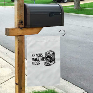 Funny Raccoon Eating Pizza Garden Flag Snacks Make Me Nicer TS14 Print Your Wear