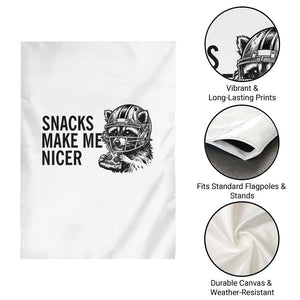 Funny Raccoon Eating Pizza Garden Flag Snacks Make Me Nicer TS14 Print Your Wear