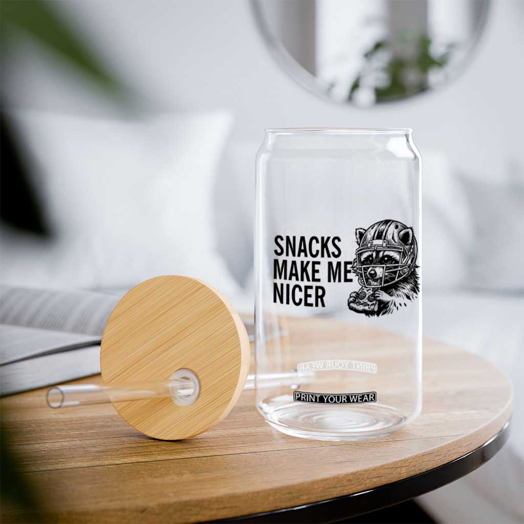 Funny Raccoon Eating Pizza Glass Can Snacks Make Me Nicer TS14 Print Your Wear