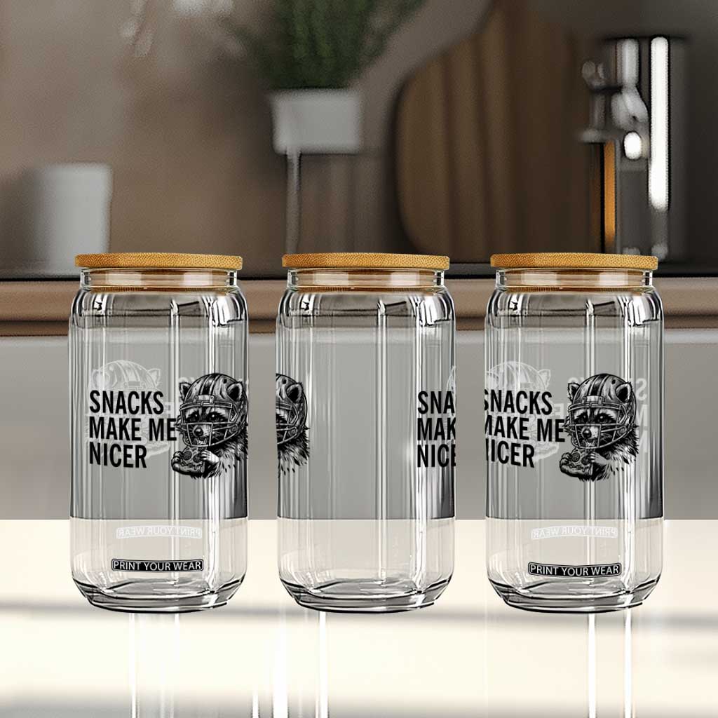 Funny Raccoon Eating Pizza Glass Can Snacks Make Me Nicer TS14 Print Your Wear