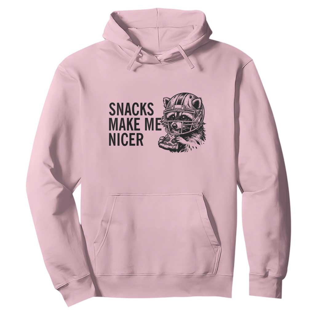 Funny Raccoon Eating Pizza Hoodie Snacks Make Me Nicer TS14 Light Pink Print Your Wear
