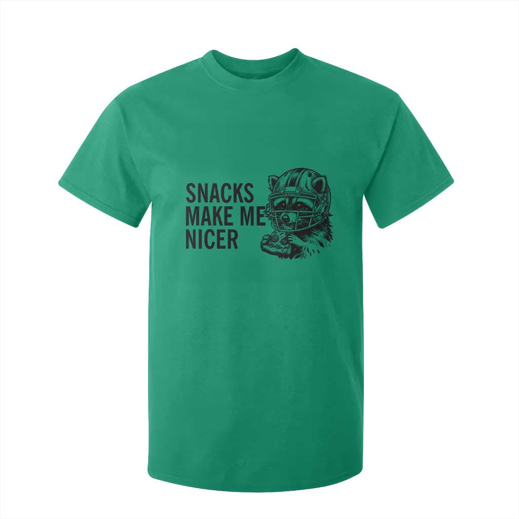Funny Raccoon Eating Pizza T Shirt For Kid Snacks Make Me Nicer TS14 Irish Green Print Your Wear