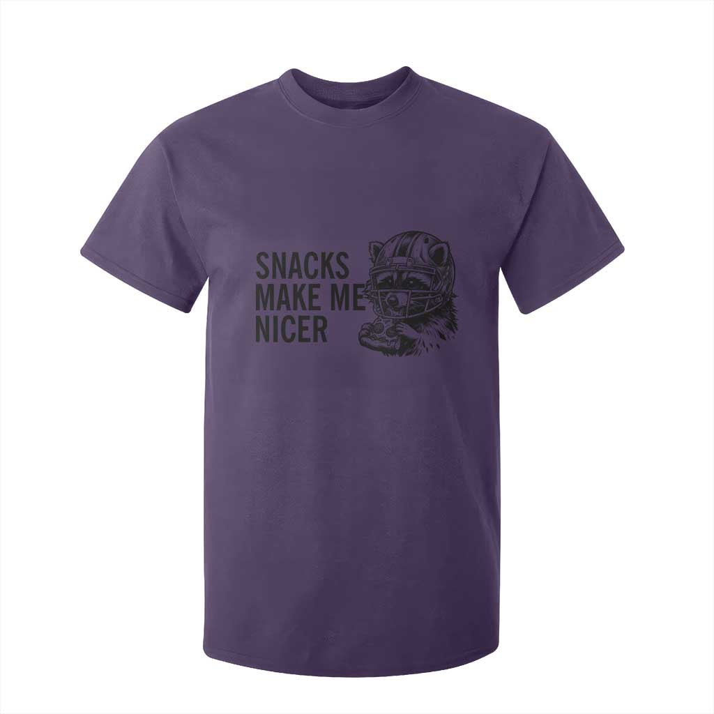 Funny Raccoon Eating Pizza T Shirt For Kid Snacks Make Me Nicer TS14 Purple Print Your Wear