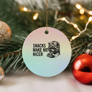 Funny Raccoon Eating Pizza Ceramic Ornament Snacks Make Me Nicer TS14 1pc Pastel Print Your Wear