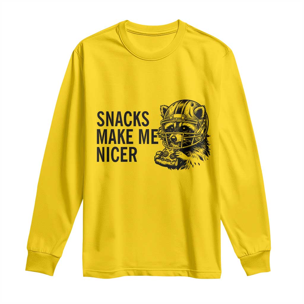 Funny Raccoon Eating Pizza Long Sleeve Shirt Snacks Make Me Nicer TS14 Daisy Print Your Wear