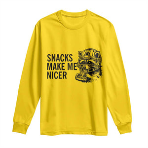 Funny Raccoon Eating Pizza Long Sleeve Shirt Snacks Make Me Nicer TS14 Daisy Print Your Wear