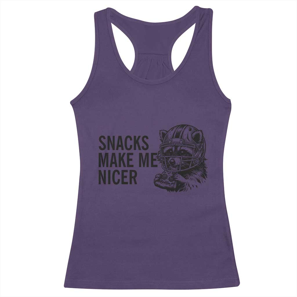 Funny Raccoon Eating Pizza Racerback Tank Top Snacks Make Me Nicer TS14 Purple Print Your Wear