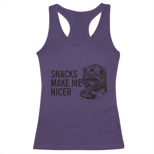 Funny Raccoon Eating Pizza Racerback Tank Top Snacks Make Me Nicer TS14 Purple Print Your Wear