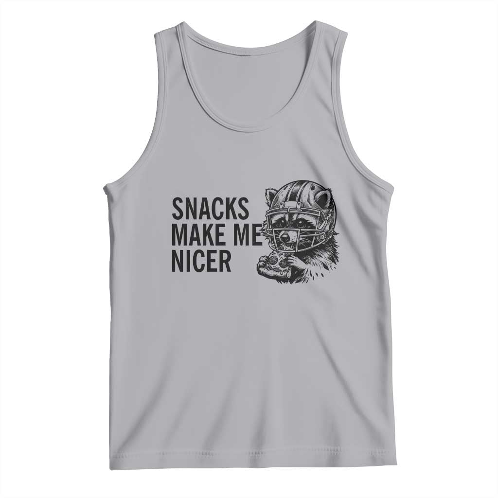 Funny Raccoon Eating Pizza Tank Top Snacks Make Me Nicer TS14 Athletic Heather Print Your Wear