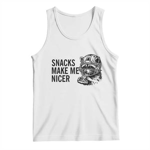 Funny Raccoon Eating Pizza Tank Top Snacks Make Me Nicer TS14 White Print Your Wear