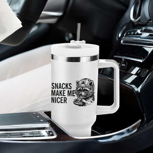 Funny Raccoon Eating Pizza Tumbler With Handle Snacks Make Me Nicer TS14 Print Your Wear